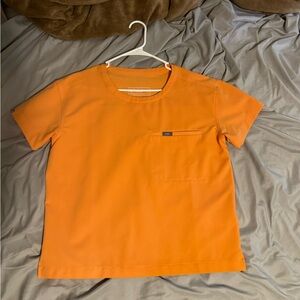 Figs Shaka Orange Cabral Boxy Scrub Top